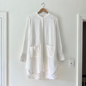 Deiji Studios NWOT S/M The 07 Workman Shirt Dress White Linen